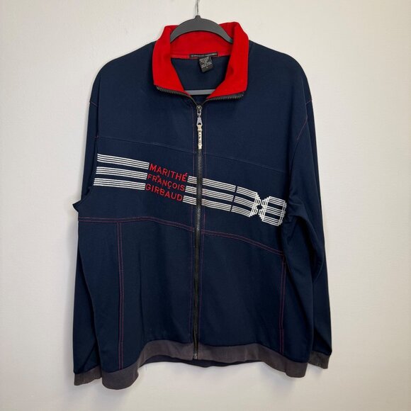 VTG Le Jean De Martha Francois Girbaud Jacket Sz Large Blue Full Zip 90s Y2K - Picture 1 of 13